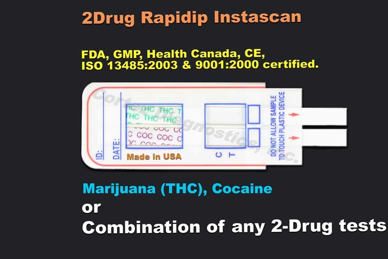 Prueba de Droga 2 Drogas Marihuana Cocaina INMEDIAT 2E THC – COC