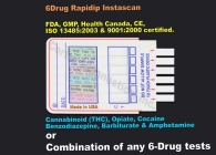 6-Panel Drug Test (Strip) ( BAR, BZD, COC, MAD, MOR, THC )